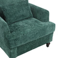 Coolmore Wood Frame Armchair, Modern Accent Chair Lounge Chair For Living Room,Tufted Club Chair, Mid Century Modern Arm Chairs With Studded, Solid Wood Frame, For Bedroom, Reading Emerald Chenille Emerald Modern Chenille 1 Seat