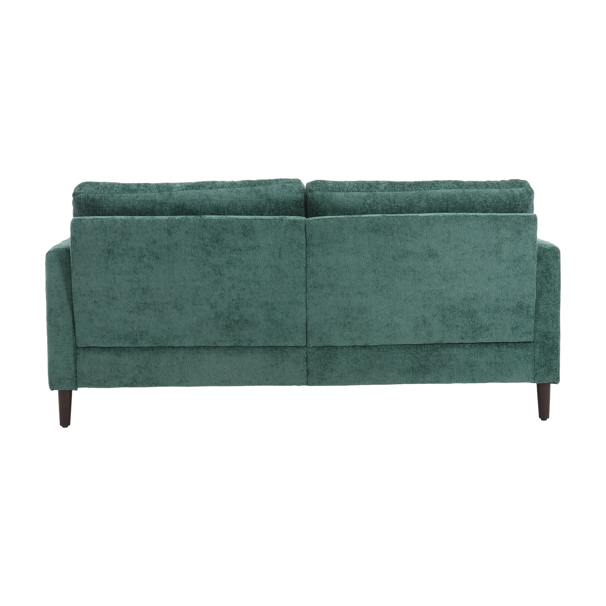 Coolmore Mid Century Modern Chenille Fabric Loveseat Sofa, 2 Seat Upholstered Loveseat Sofa Modern Couch For Living Room,Brown Wood Feet Sofa For Bedroom, Reading Emerald Chenille Emerald Chenille 2 Seat