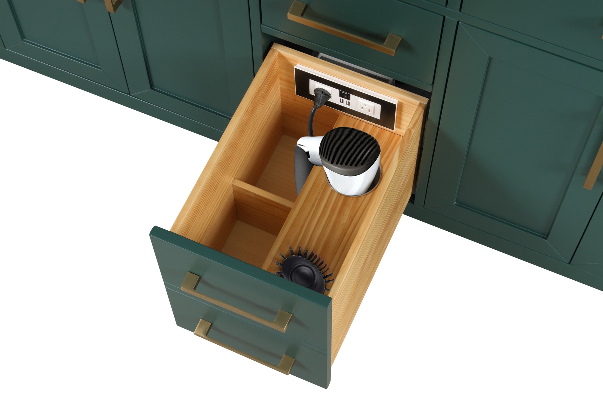 84" Bathroom Vanity with Double Sink, Modern Bathroom green-bathroom-modern-solid wood