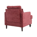 Coolmore Wood Frame Armchair, Modern Accent Chair Lounge Chair For Living Room,Tufted Club Chair, Mid Century Modern Arm Chairs With Studded, Solid Wood Frame, For Bedroom, Reading Wine Red Chenille Wine Red Chenille 1 Seat