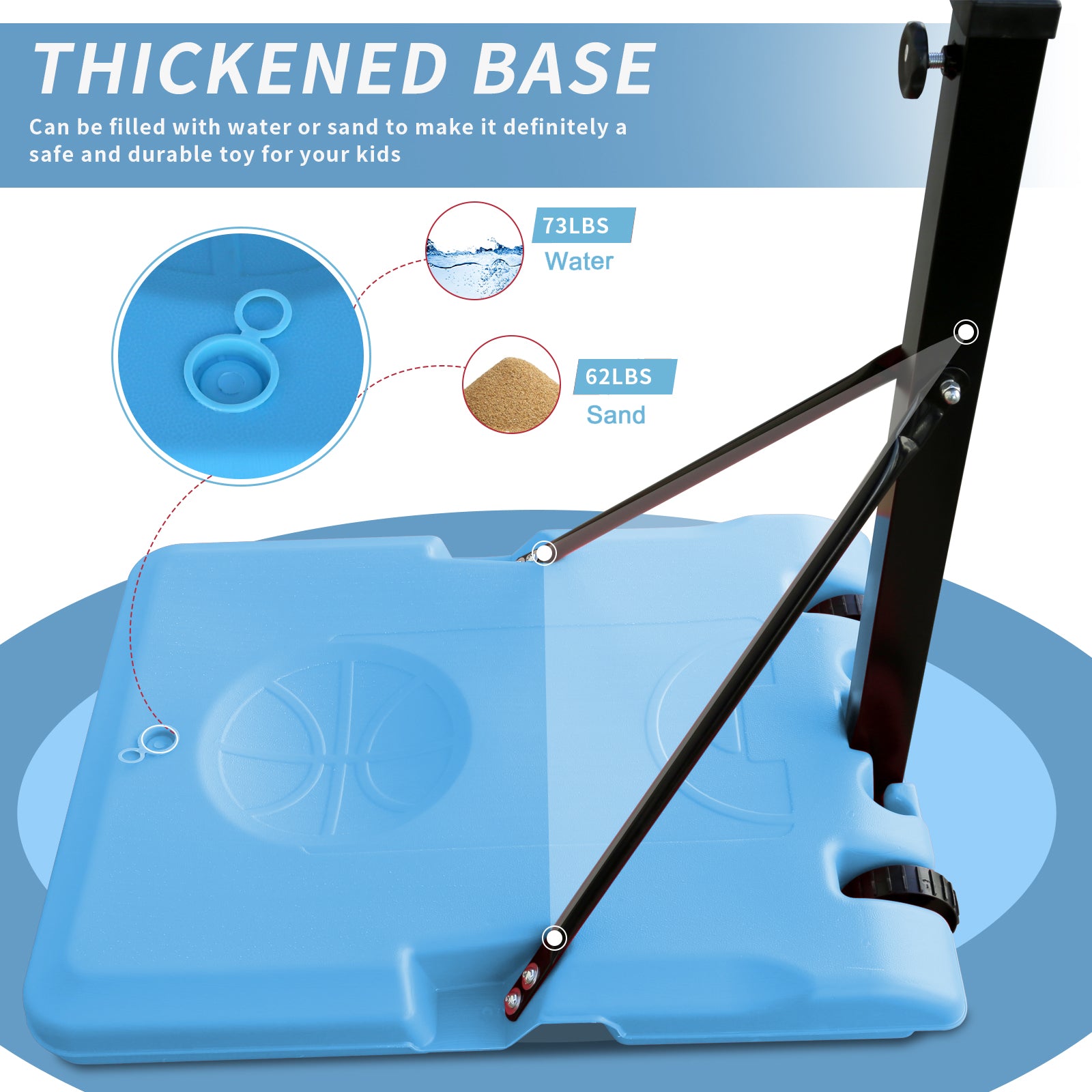 Use For Outdoor Height Adjustable 4.8 To 7.7Ft Basketball Hoop 44 Inch Backboard Portable Basketball Goal System With Stable Base And Wheels Balls Sports Transparent Garden & Outdoor Sporty Iron