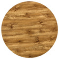 A Modern And Practical Circular Dining Table. Made Of Mdf Tabletop And Wooden Mdf Table Legs. A Set Of 6 Brown Cushioned Chairs.Ct B0501A Natural Wood Mdf