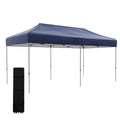 Outsunny 10' X 20' Pop Up Canopy Tent, Instant Sun Shelter With 3 Level Adjustable Height, Easy Up Outdoor Tent For Parties With Wheeled Carry Bag For Garden, Patio, Dark Blue Dark Blue Steel