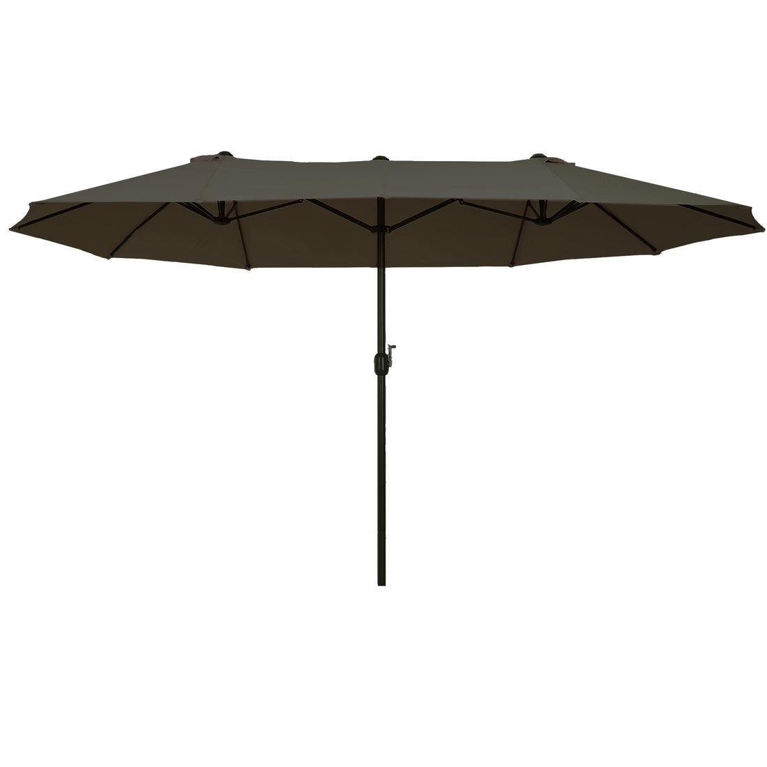 Outsunny Extra Large 15Ft Patio Umbrella, Double Sided Outdoor Umbrella With Crank Handle And Air Vents For Backyard, Deck, Pool, Market, Gray Gray Steel