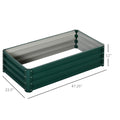 Outsunny Raised Garden Bed, 4' X 2' X 1' Galvanized Planter Box Raised Bed For Vegetables, Flowers, Plants And Herbs, Green Green Steel