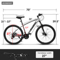 A2757 27 inch Mountain Bike 21 Speeds, Suspension cycling-grey-without-anti-slip-garden &