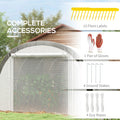 Outsunny 19.5' X 10' X 6.5' Walk In Tunnel Greenhouse With Upgraded Structure, Zippered Roll Up Mesh Door, 8 Mesh Windows, Warm Tent Gardening Green House With 15 Plant Labels And Gs, White White Steel