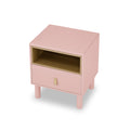 Single Drawer Bedside Table, Modern Style Bedside Table, Wooden Bedside Table, Bedside Table With Drawer, Side Table With Drawer, Compact Bedside Table, Nordic Style Bedside Table Pink Solid Wood Mdf