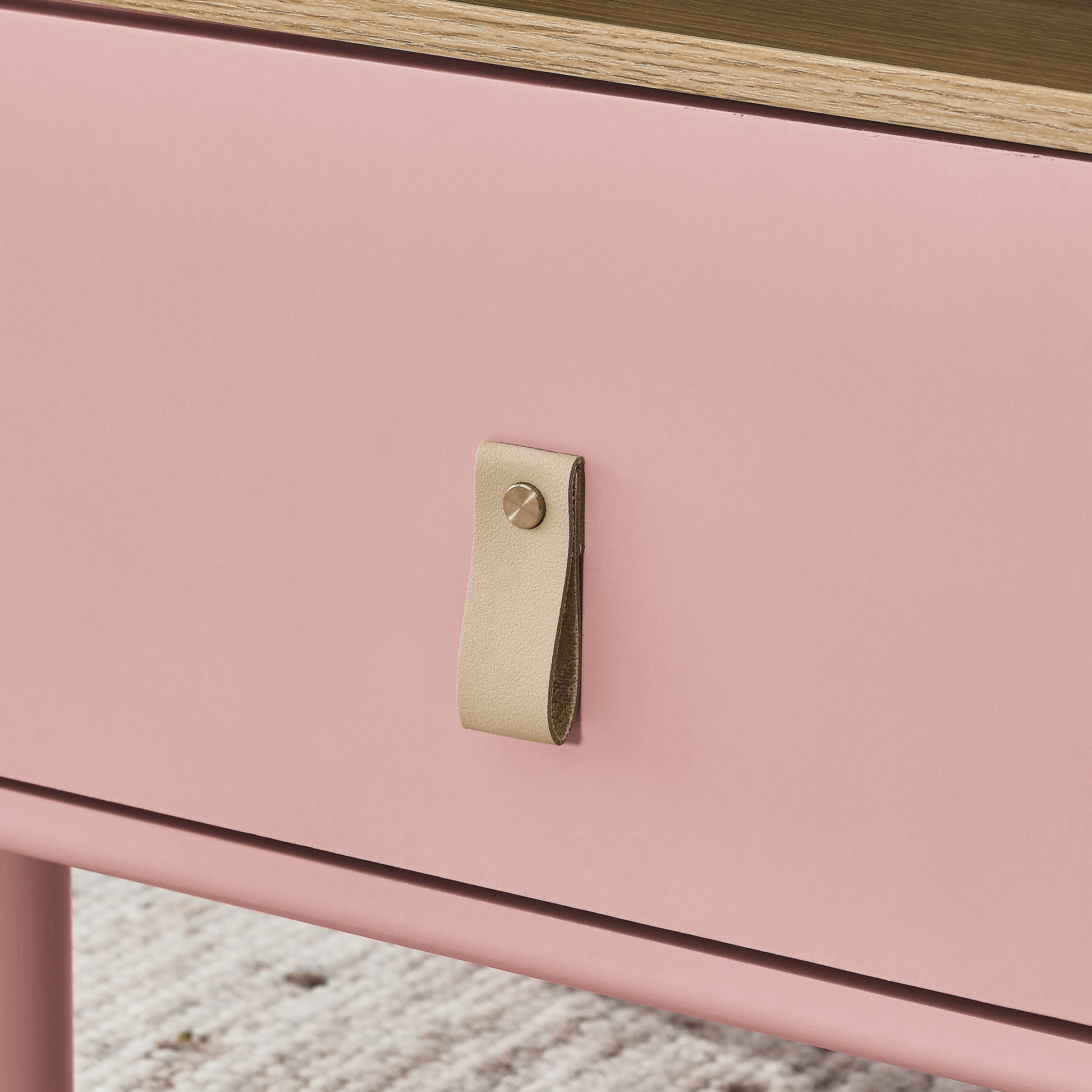 Single Drawer Bedside Table, Modern Style Bedside Table, Wooden Bedside Table, Bedside Table With Drawer, Side Table With Drawer, Compact Bedside Table, Nordic Style Bedside Table Pink Solid Wood Mdf