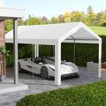 Outsunny 10' X 20' Carport Replacement Top Canopy Cover, Uv And Water Resistant Portable Garage Shelter Cover With Ball Bungee Cords, White, Only Cover White Polyethylene