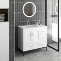 Bathroom Vanity White Solid Wood Mdf