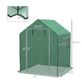 Outsunny 2 Pieces Walk In Greenhouse Replacement Cover For 01 0472 W Roll Up Door And Mesh Windows, 55