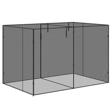 Outsunny 10' X 6.5' Crop Cage, Plant Protection Tent With Zippered Doors For Vegetable Garden, Backyard, Black Black Steel