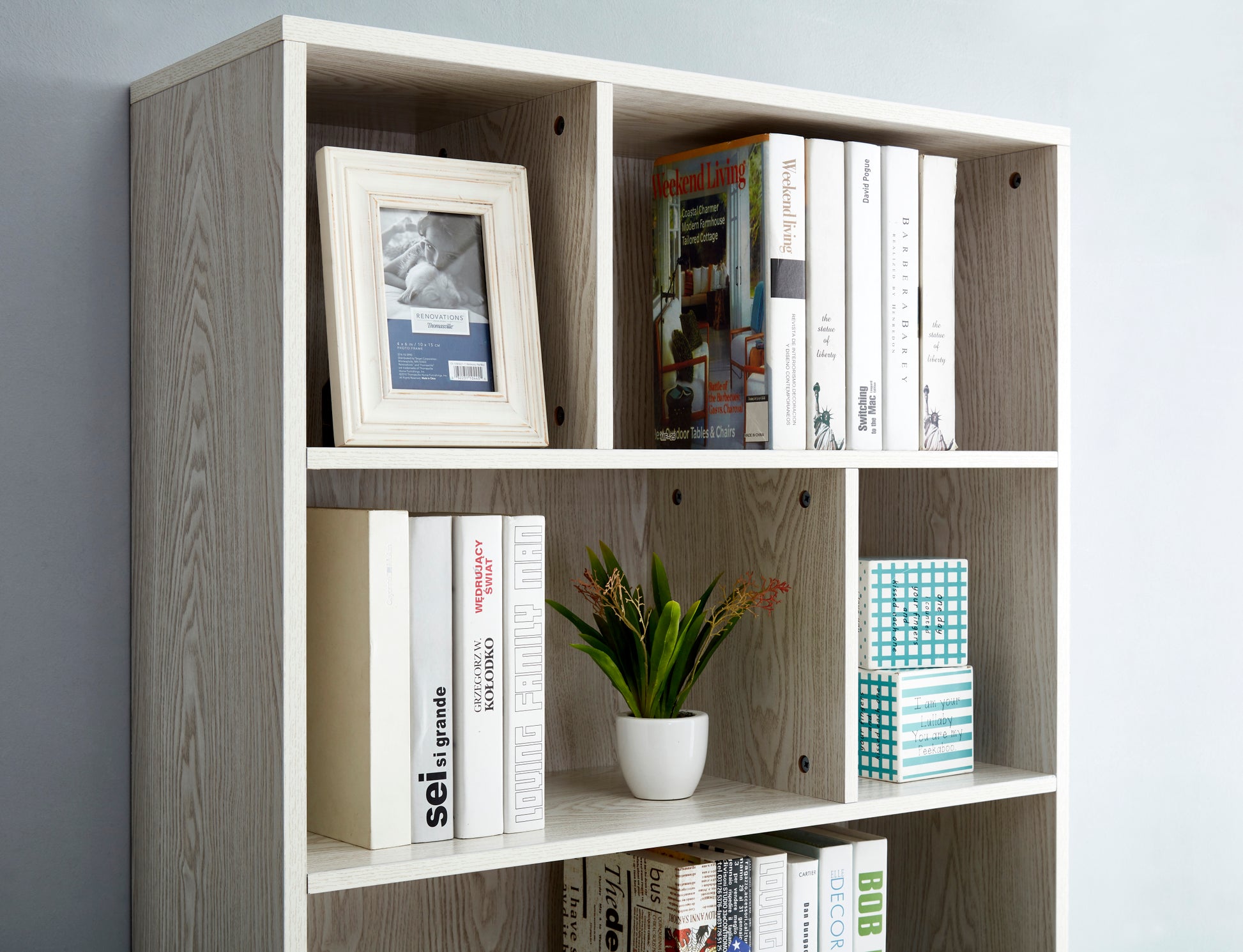 Bookcase, Bookshelf With Doors, White White Closed Back Wood With Doors Mdf