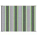 Outsunny Reversible Outdoor Rug Carpet, 9' X 12' Waterproof Plastic Straw Rug, Portable Rv Camping Rugs With Carry Bag, Large Floor Mat For Backyard, Deck, Picnic, Beach, Green & Gray Striped Green Polypropylene