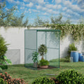 Outsunny 4' X 4' Crop Cage, Plant Protection Tent With Zippered Doors For Vegetable Garden, Backyard, Green Green Steel