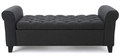 Hayes Armed Storage Bench Dark Gray Fabric