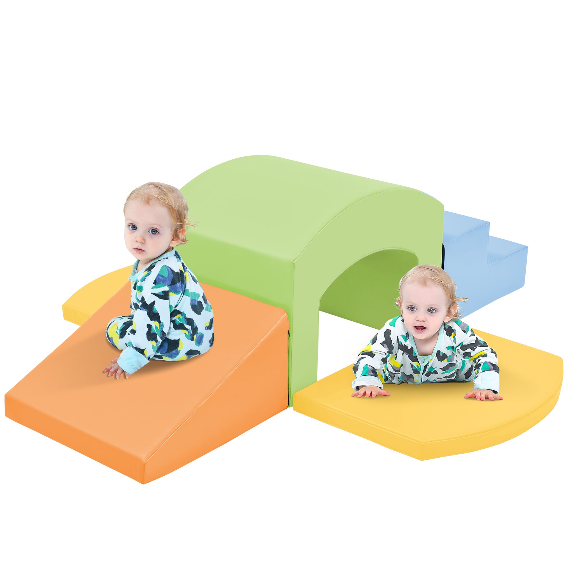 Soft Foam Playset For Toddlers, Safe Softzone Single Tunnel Foam Climber For Kids, Lightweight Indoor Active Play Structure With Slide Stairs And Ramp For Beginner Toddler Climb And Crawl Colorful