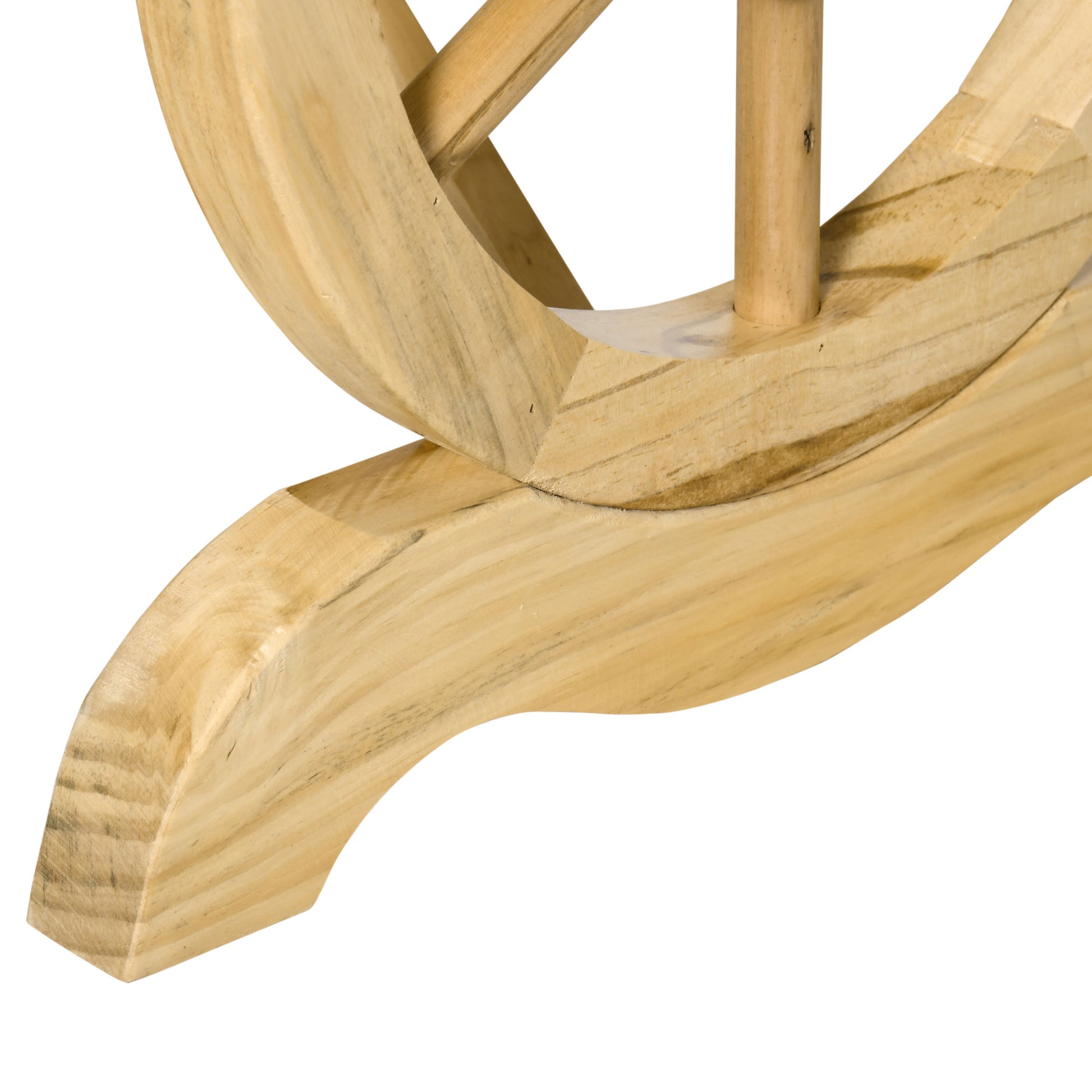 Outsunny 2 Person Wooden Garden Bench, Outdoor Wagon Wheel Porch Bench For Backyard Garden, Support 550 Lbs, Rustic Country Style Patio Furniture, Natural Natural Wood