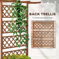 Outsunny Wood Planter With Trellis, Raised Garden Bed Privacy Screen Planter Box For Climbing Plants, Vines, Vegetables, Flowers Orange Wood