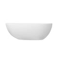 66.9 Inch Freestanding Solid Surface Soaking Bathtub For Bathroom Matte White Oval Bathroom Freestanding Tubs Matte 61 69 In Contemporary,Luxury,Minimalist,Modern Soaking Center Solid Surface