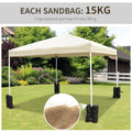 Outsunny 33Lbs Canopy Weights Bags For Stability, Sandbag Anchor For Gazebo Pop Up Tent, Set Of 4 Black Black Polyester