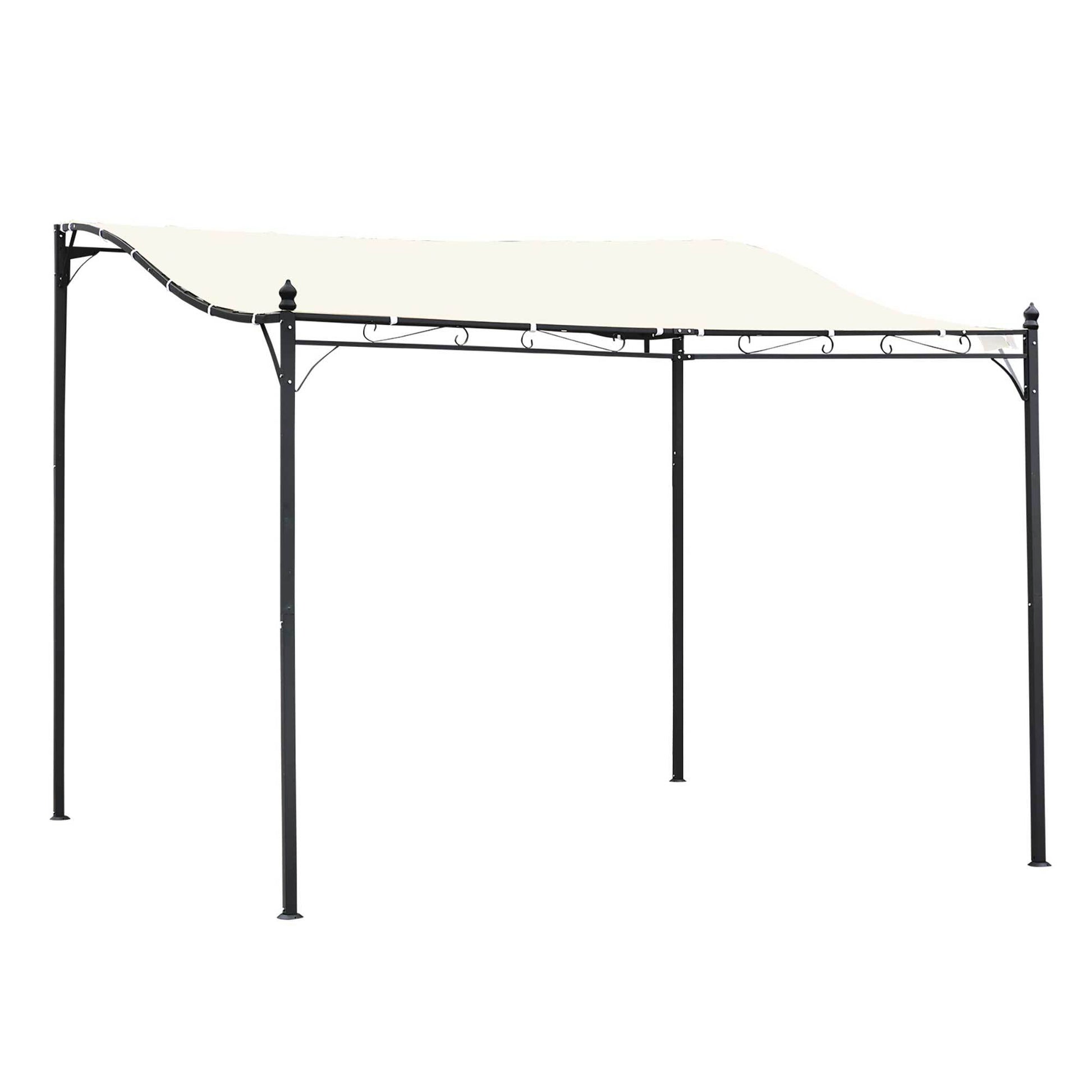 Outsunny 10' X 10' Steel Outdoor Pergola Gazebo, Patio Canopy With Weather Resistant Fabric And Drainage Holes For Backyard Pool Deck Garden, Cream White White Steel