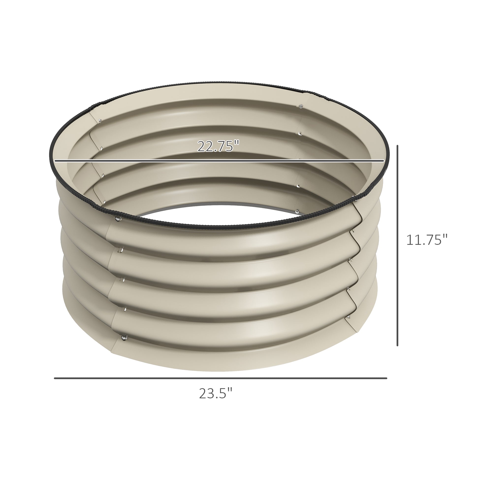 Outsunny Galvanized Raised Garden Bed Set Of 2, Planters For Outdoor Plants With Safety Edging, Easy To Assemble Stock Tanks For Growing Flowers, Herbs And Vegetables, Cream White White Steel