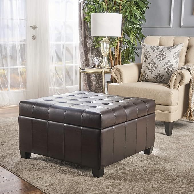 Isabella Ottoman Brown Pu