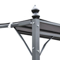Outsunny 10' X 13' Steel Outdoor Pergola Gazebo, Patio Canopy With Weather Resistant Fabric And Drainage Holes For Backyard Pool Deck Garden, Gray Gray Steel