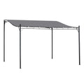 Outsunny 10' X 13' Steel Outdoor Pergola Gazebo, Patio Canopy With Weather Resistant Fabric And Drainage Holes For Backyard Pool Deck Garden, Gray Gray Steel