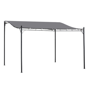 Outsunny 10' X 13' Steel Outdoor Pergola Gazebo, Patio Canopy With Weather Resistant Fabric And Drainage Holes For Backyard Pool Deck Garden, Gray Gray Steel