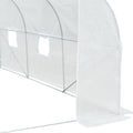 Outsunny 11.5' X 10' X 6.5' Outdoor Walk In Greenhouse, Tunnel Green House With Roll Up Windows, Zippered Door, Pe Cover, Heavy Duty Steel Frame, White White Steel