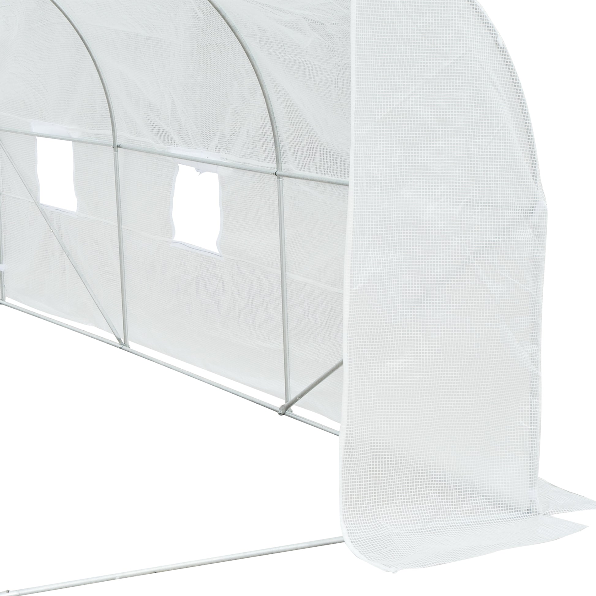 Outsunny 11.5' X 10' X 6.5' Outdoor Walk In Greenhouse, Tunnel Green House With Roll Up Windows, Zippered Door, Pe Cover, Heavy Duty Steel Frame, White White Steel