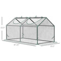 Outsunny 4' X 2' X 2' Portable Mini Greenhouse, Small Greenhouse With Pvc Cover, Roll Up Zippered Windows For Indoor, Outdoor Garden, Clear Clear Steel
