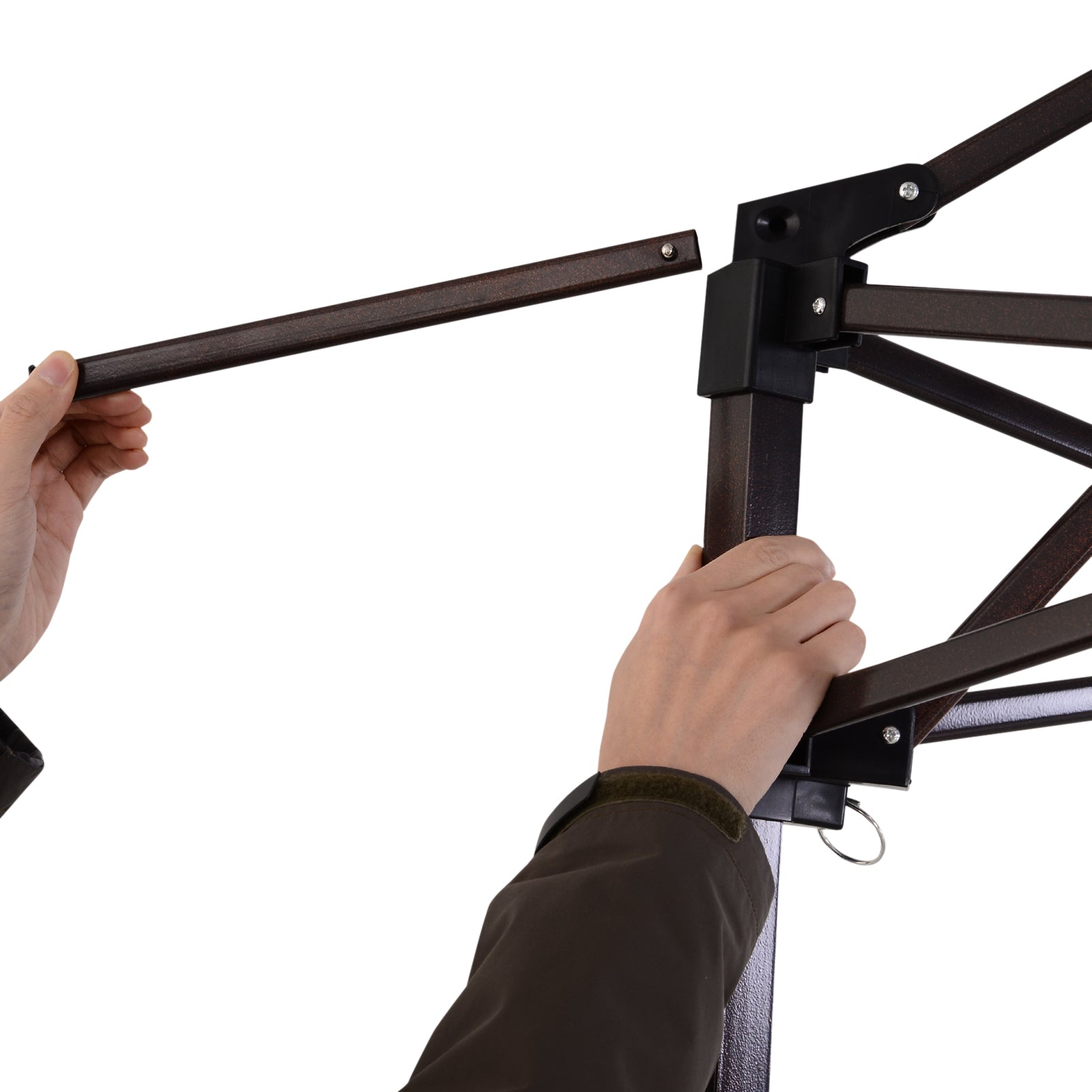 Outsunny 11' X 11' Pop Up Canopy, Outdoor Patio Gazebo Shelter With Removable Zipper Netting, Instant Event Tent W 114 Square Feet Of Shade And Carry Bag For Backyard, Garden, Khaki Brown Metal