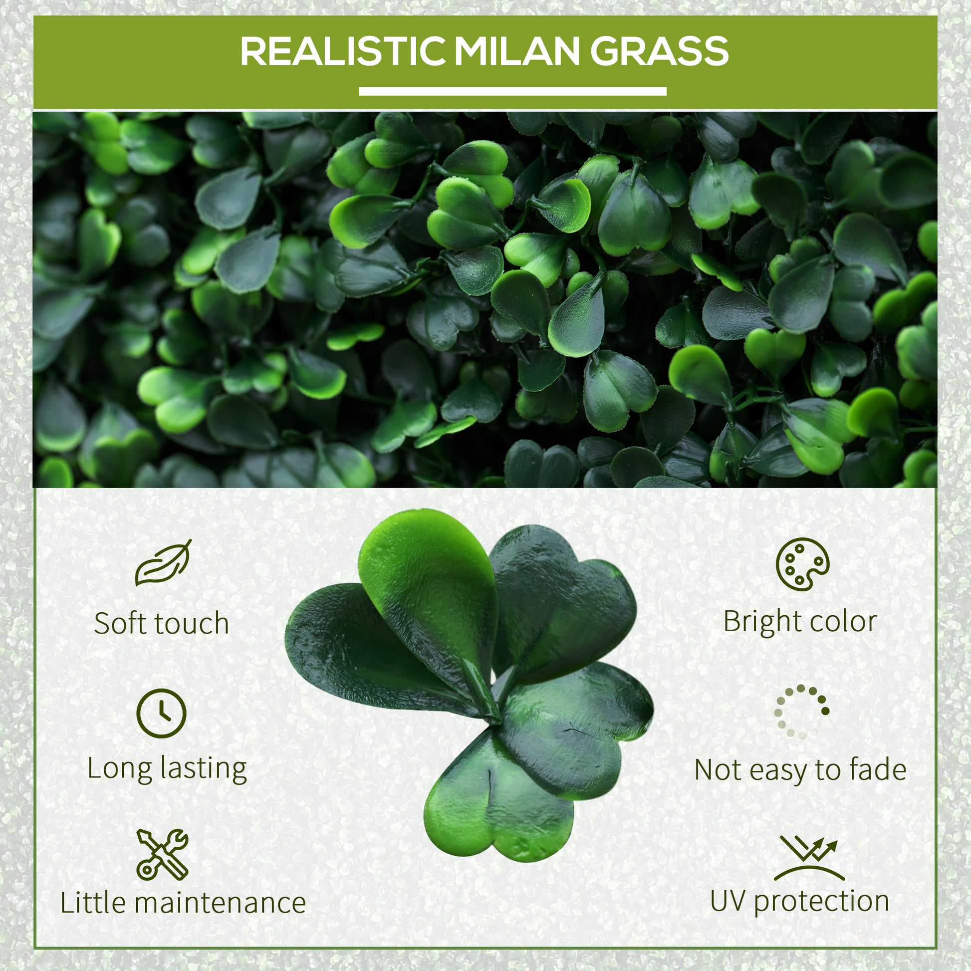 Outsunny Grass Wall Panels, 20" X 20" Artificial Grass Wall Decor,Greenery Backdrop Panels Wall For Outdoor, Indoor, Garden, Fence, Backyard, Dark Green Green Polyethylene