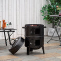 Outsunny Vertical Charcoal Bbq Smoker, 3 In 1 16