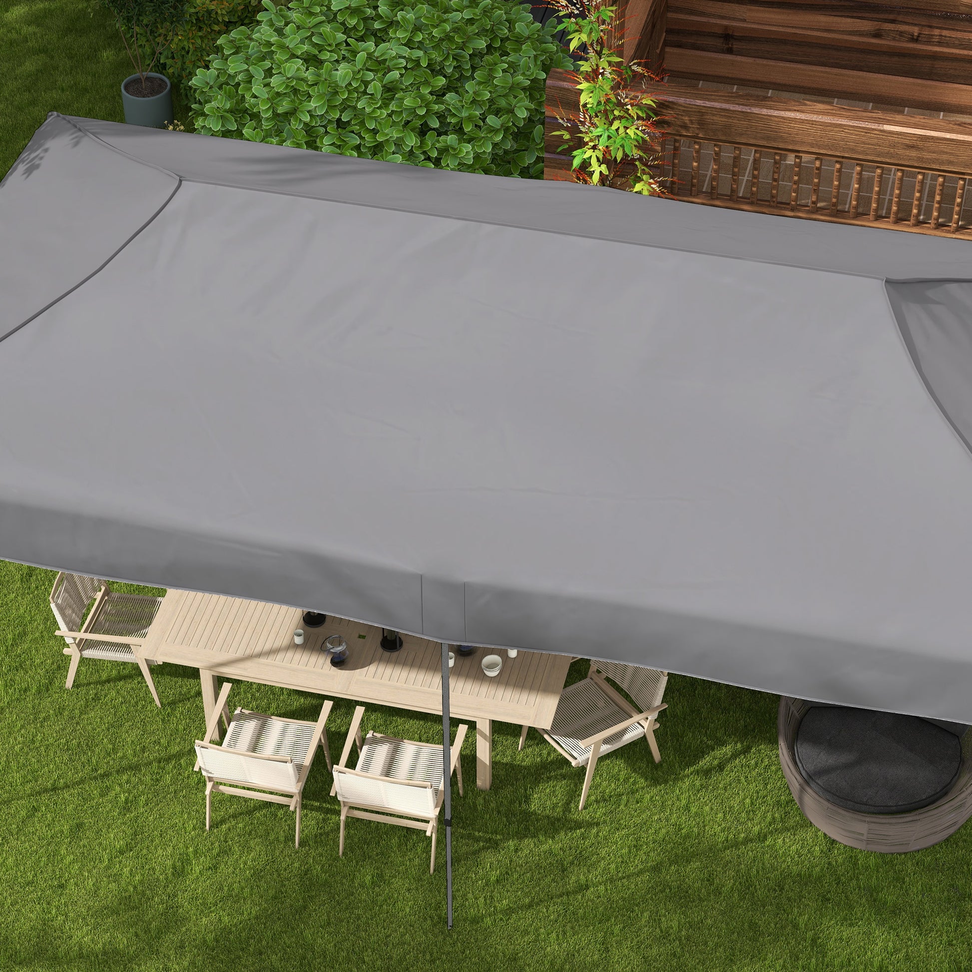 Outsunny 10' X 20' Pop Up Canopy Tent, Instant Sun Shelter With 3 Level Adjustable Height, Easy Up Outdoor Tent For Parties With Wheeled Carry Bag For Garden, Patio, Gray Grey Steel