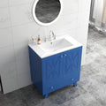 Bathroom Vanity Blue Solid Wood Mdf