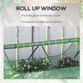 Outsunny 6' X 3' Galvanized Raised Garden Bed With Mini Pe Greenhouse Cover, Outdoor Metal Planter Box With 2 Roll Up Windows For Growing Flowers, Fruits, Vegetables And Herbs, Silver Silver Polyethylene