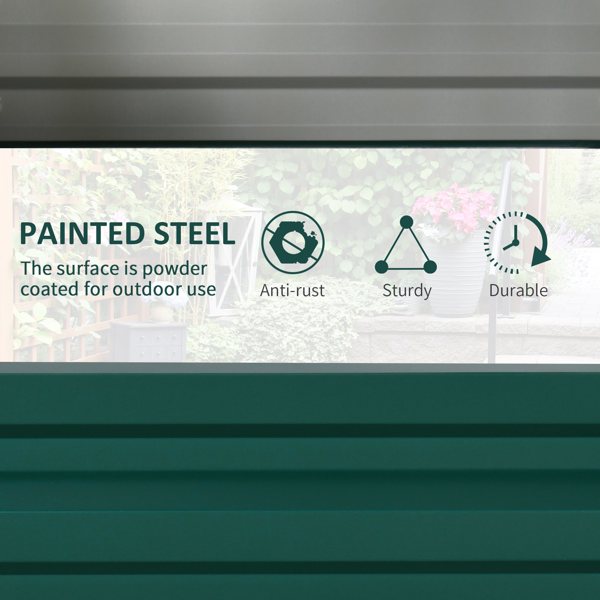 Outsunny Raised Garden Bed, 4' X 2' X 1' Galvanized Planter Box Raised Bed For Vegetables, Flowers, Plants And Herbs, Green Green Steel