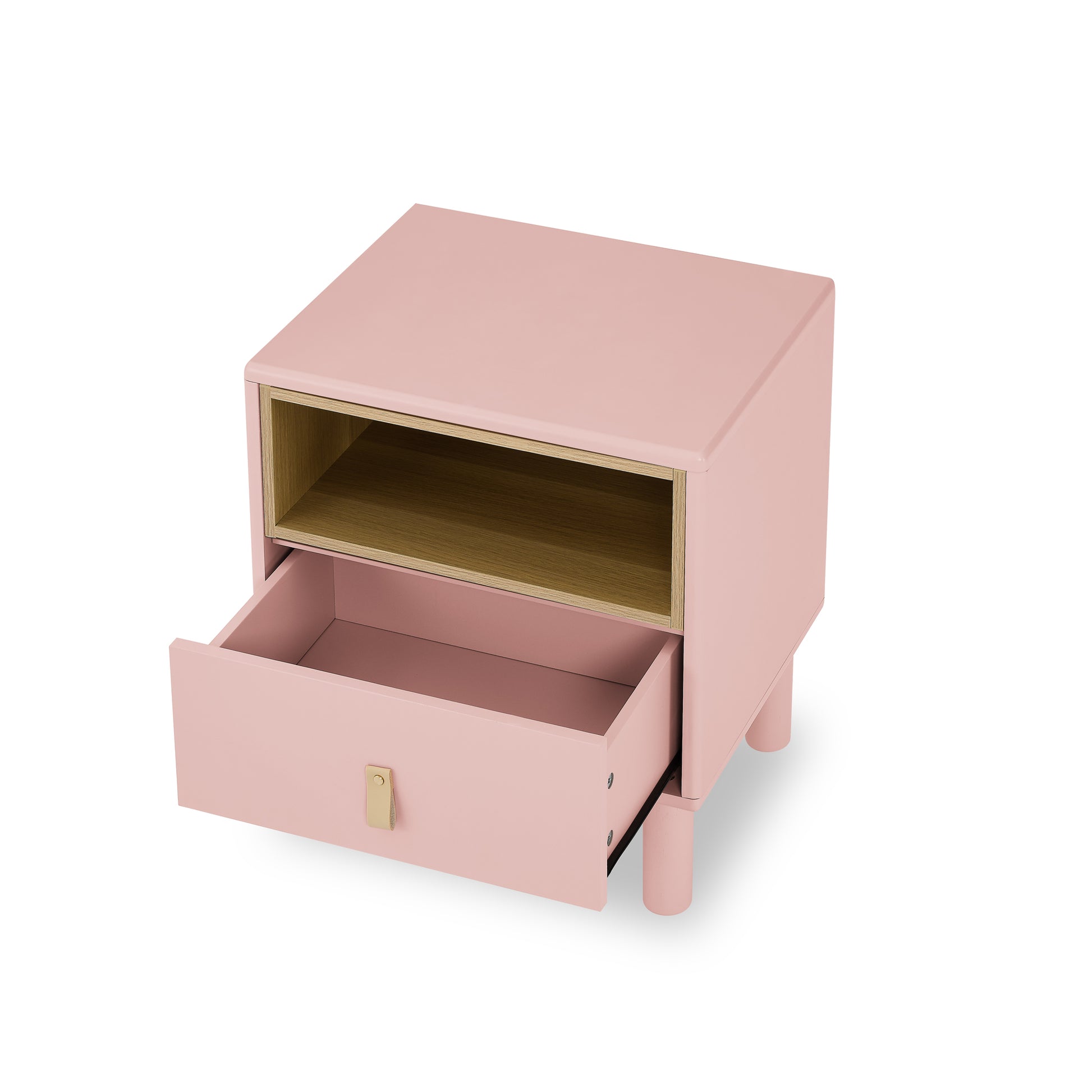 Single Drawer Bedside Table, Modern Style Bedside Table, Wooden Bedside Table, Bedside Table With Drawer, Side Table With Drawer, Compact Bedside Table, Nordic Style Bedside Table Pink Solid Wood Mdf