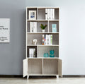 Bookcase, Bookshelf With Doors, White White Closed Back Wood With Doors Mdf