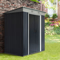 Outsunny 6' X 4' Metal Lean To Garden Shed, Outdoor Storage Shed, Garden Tool House With Double Sliding Doors, 2 Air Vents For Backyard, Patio, Lawn, Black Black Steel