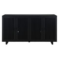 Modern Style Sideboard With Superior Storage Space, Hollow Door Design And 2 Adjustable Shelves For Living Room And Dining Room Black Black Dining Room Adjustabel Shelves Mdf