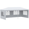 Outsunny 10' X 20' Large Party Tent, Events Shelter Canopy Gazebo With 4 Removable Side Walls, Shade Shelter For Weddings, White White Steel