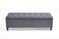 Storage Ottoman Light Grey Fabric