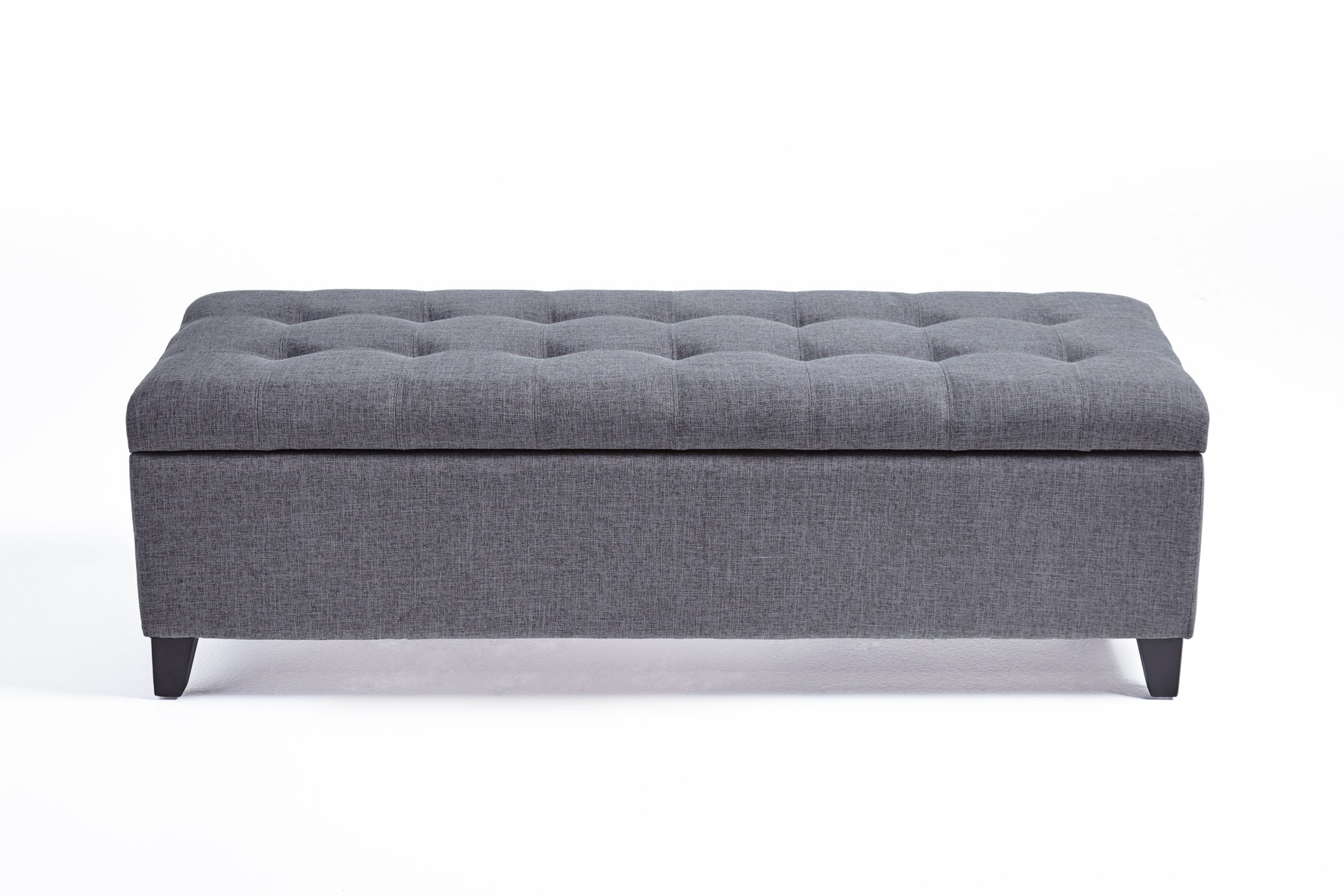 Storage Ottoman Light Grey Fabric