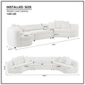 Oversized Modern 3 Pieces Upholstered Sofa Ultimate Comfort 6 8 Seater Couches For Living Room, Office White White Boucle 6 Seat